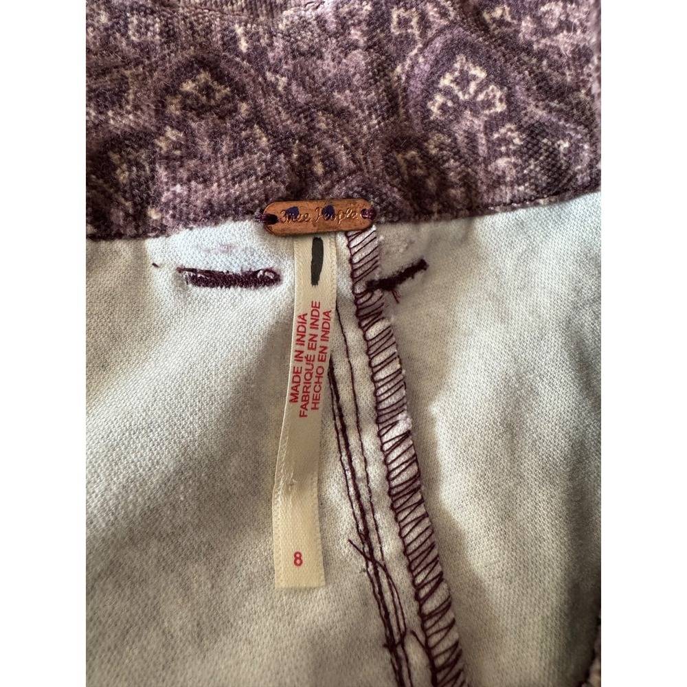NWOT- Free People - City Line Slim Pants $178 SIZE 8 -Chocolate Combo High-Rise - Picture 6 of 7